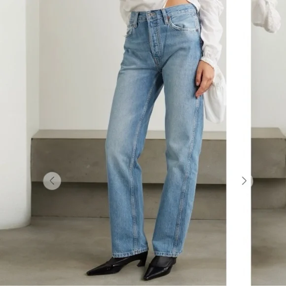 Re/Done Light Blue faded 90 loose fitted Straight Leg redone lux Jeans NEW Sz 27 - Picture 13 of 14